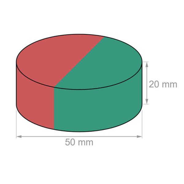 50mmx20mm Diametrically Magnetized Neodymium Disc Magnet N52 Strong Round Magnets 50x20mm Rare Earth Diametral Magnets - Imagem 2