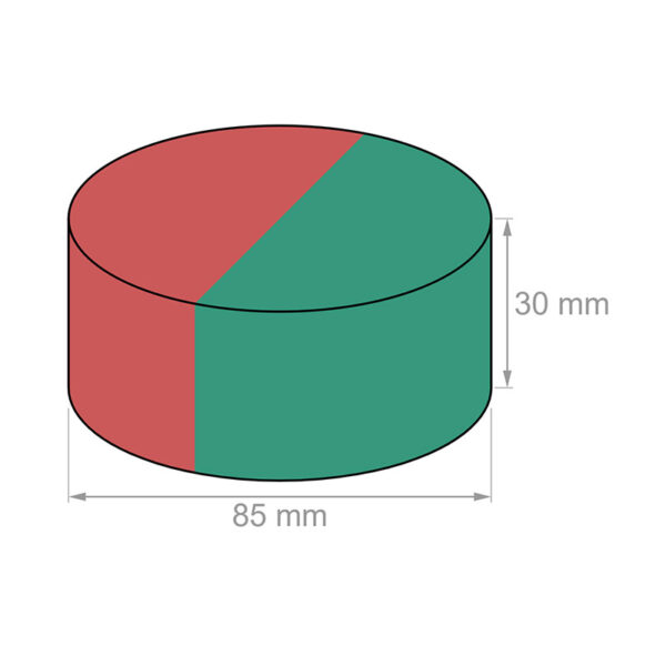 85mmx30mm diametisch gemagnetiseerde neodymiumschijfmagneet N52 sterke ronde magneten 85x30mm zeldzame aarddiametrale magneten - Afbeelding 2