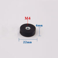 Magnete neodimio Ø 22 mm in gomma nera rivestita con filo interno, contiene ca.. 3.5kg, Discussione M4