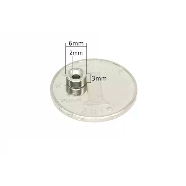 6mm dia x 3mm thick with Countersunk Hole 2mm N35 Strong Countersunk Neodymium Disc Magnets Countersunk Ring Rare Earth Magnet