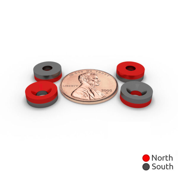 6mm dia x 3mm thick with Countersunk Hole 2mm N35 Strong Countersunk Neodymium Disc Magnets Countersunk Ring Rare Earth Magnet - Bilde 2