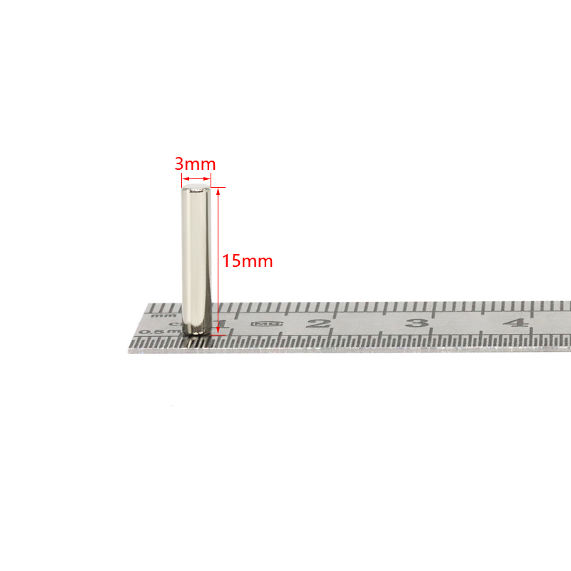 3mm x 15mm Diametrically Magnetized Disc Magnet Neodymium Rod Magnets N35 Rare Earth Radial Magnets (20 Pack)