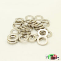 19.5mm od x 12mm id x 2.5mm thick Diametrically Magnetized Ring Magnets N48 Strong Neodymium Ring Magnets (5 Pack)