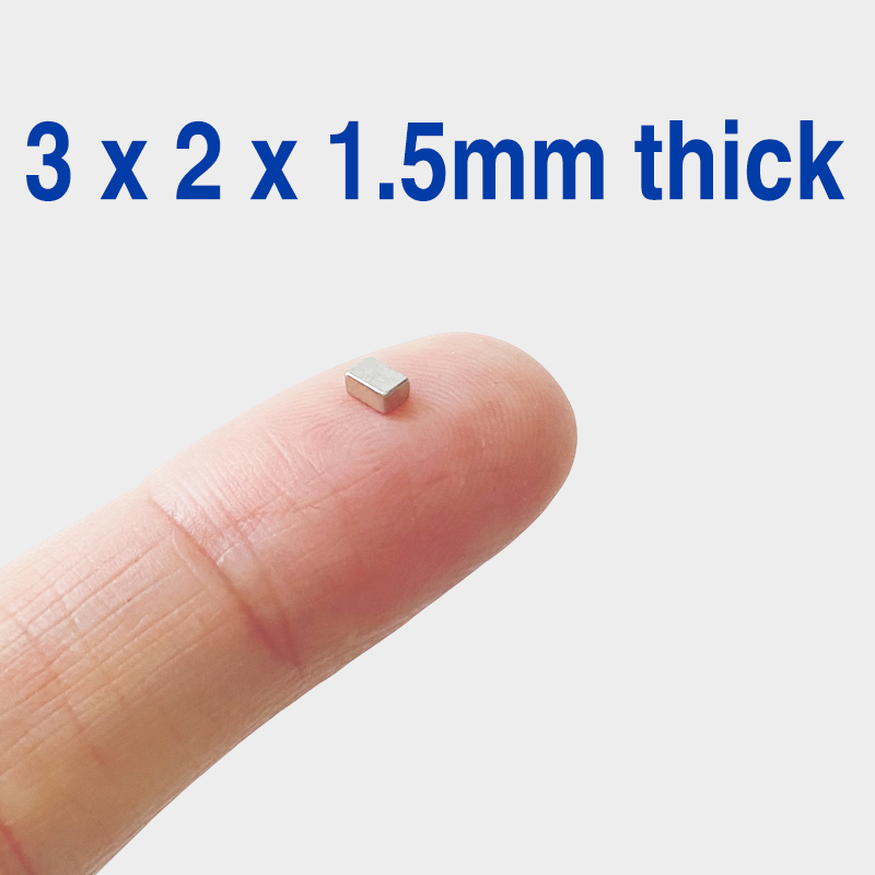 3mm x 2 mm x 1,5 mm dicker Neodymblockmagnete N35 kleine seltene erd rechteckige Magnete 3x2x1,5 mm Magnetblöcke