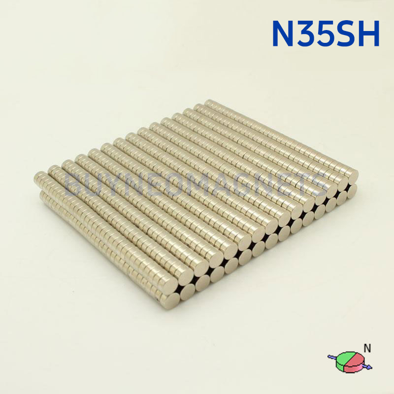 6mm x 2.5mm Diametrically Magnetized Neodymium Disc Magnet N35SH 6x2.5mm Rare Earth Diametric Magnets (100 Pack)