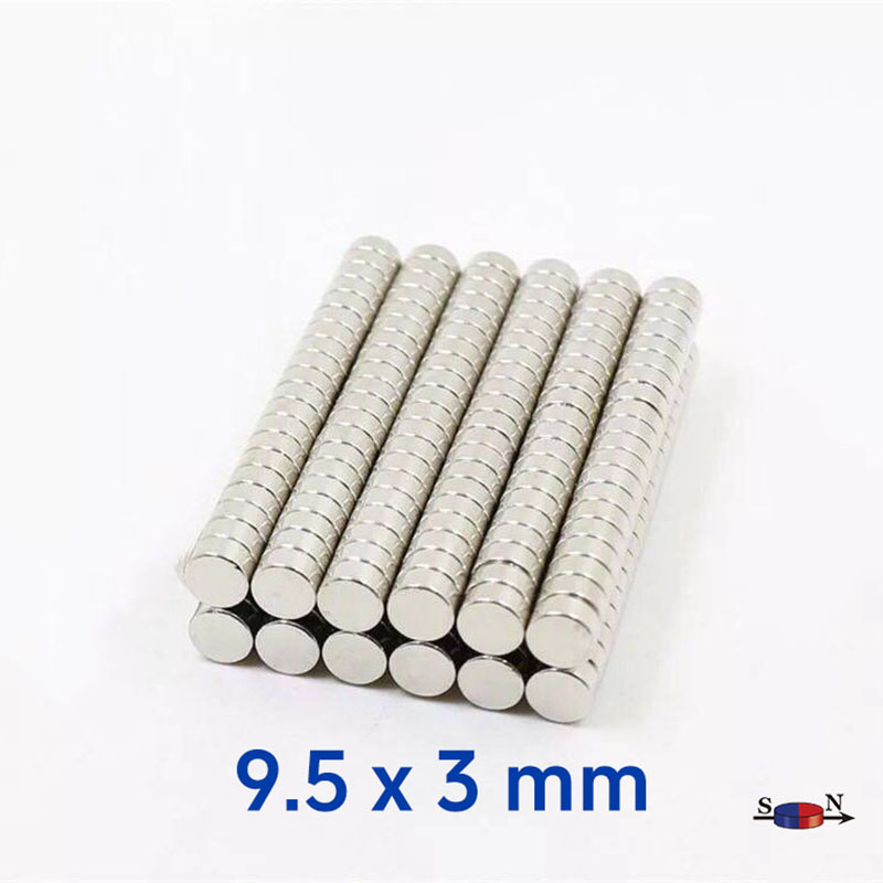 9.5mm dia x 3mm thick Rare Earth Neodymium Disc Magnet N35 Strong 9.5x3mm Flat Magnets for Crafts