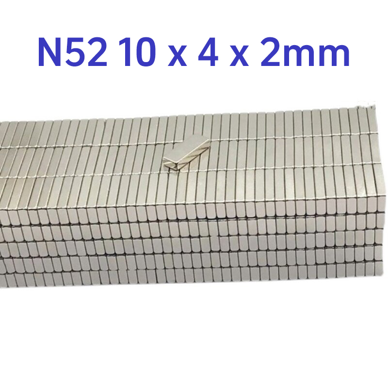 10mm x 4mm x 2mm 두께의 네오디뮴 블록 자석 N52 Strong10x4x2mm 희토류 직사각형 자석 판매