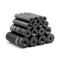 Black Epoxy Coated Neodymium Disc Magnets Rare Earth Countersunk Magnet with M3 M4 M5 M6 M8 screw Hole