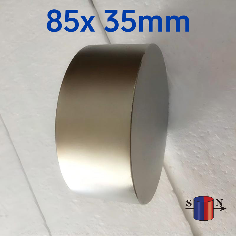 85mmx35mm 직경 자화 네오디뮴 디스크 자석 N52 강한 원형 자석 85x35mm 희토류 직경 자석 - 영상 2