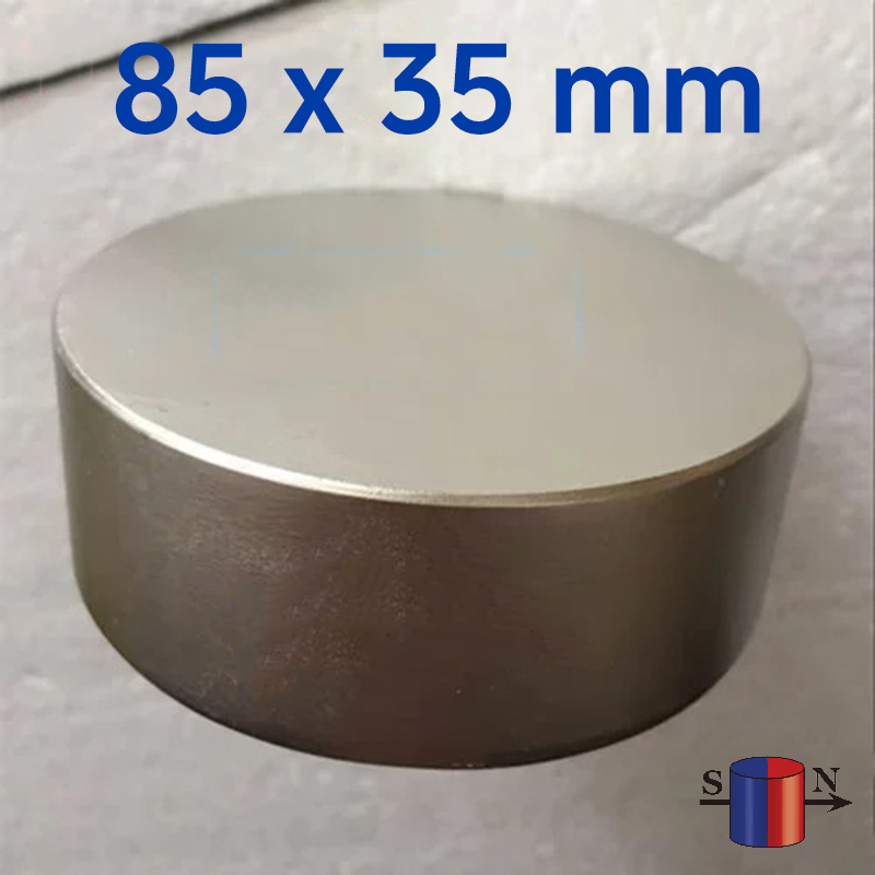 85mmx35mm 직경 자화 네오디뮴 디스크 자석 N52 강한 원형 자석 85x35mm 희토류 직경 자석