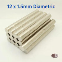12Ímã de disco diametralmente magnetizado mm x 1,5 mm Ímãs redondos de neodímio 12x1,5 mm N35 Ímãs radiais de terras raras