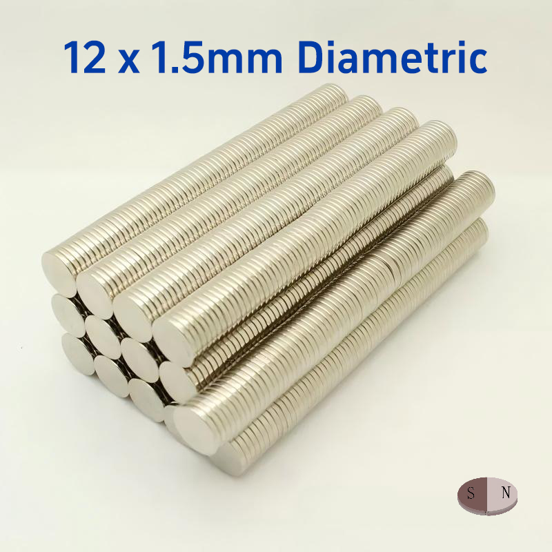 12mm x 1.5mm Diametrically Magnetized Disc Magnet Neodymium Round Magnets 12x1.5mm N35 Rare Earth Radial Magnets