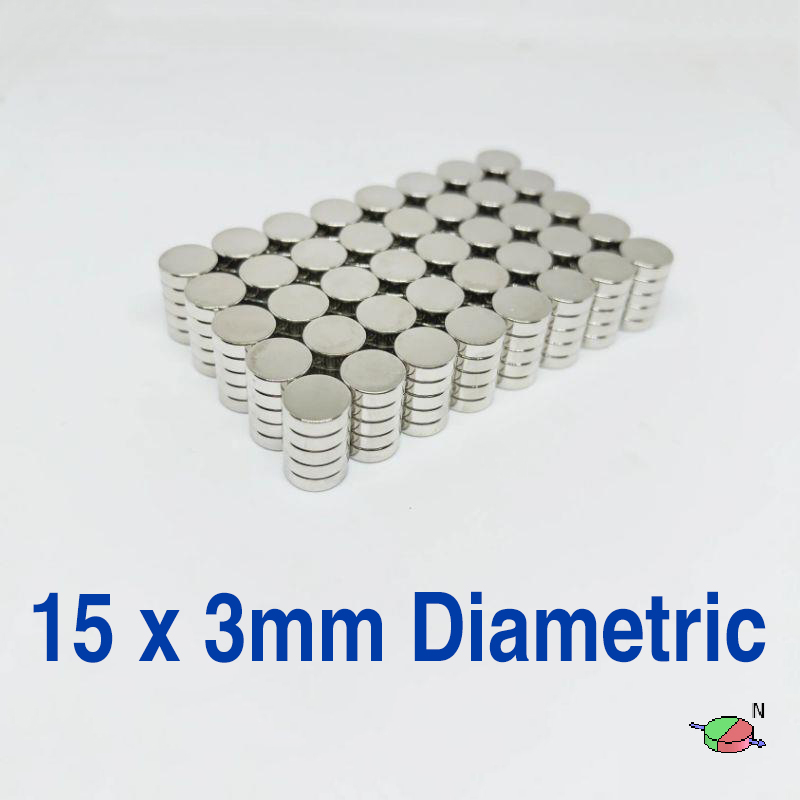 15mm x 3mm Diametrically Magnetized Disc Magnet Neodymium Round Magnets 15x3mm N35 Rare Earth Radial Magnets